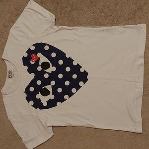 Comme des Garcons PLAY short sleeve polka dot heart tee